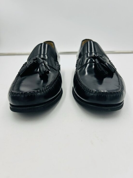 Johnston & Murphy Mens Hayes Tassel Loafer Shoes Black Leather Sz 8M Sheepskin main image 4